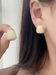 5pcs/Set Elegant Moon & Pearl Stud Earrings, Luxury Rhinestone Embellished Dangle Earrings, Suitable For Women Daily & Festival Wear - Five-piece Set B - View 3