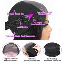 bling hair 180% Density Straight Human Hair 6x4 7x5 9x6 5x5 Wear And Go Glueless Wigs Human Hair Pre Plucked Pre Cut For Beginners 6x4 Lace Closure Wigs Straight 13x4 13x6 Lace Front Wigs Human Hair No Glue Pre Cut 3 Seconds To Wear Glueless Wigs Brazilian Straight Human Hair Wigs Natural Black Everyday Party Use Needed Long Black Wig Versatile Hairpiece Sleek Hairstyle Realistic Hairpiece Beauty Accessory Beginner Friendly For Sports, Vacation, Halloween, Christmas, Festivals, Proms, Outdoor, Cosplay, Campus, School, Beach, Wedding, Camping, Holiday, Summer Outfits, Charming, Elegant, Casual, Y2K Fashion, SS25 Styles, For Daily Use - Natural Black - Xem 10
