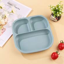 1 pezzo Piatto per l alimentazione del bambino in silicone, forma quadrata carina con ventosa, set di stoviglie per neonati e bambini
