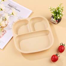 1 pezzo Piatto per l alimentazione del bambino in silicone, forma quadrata carina con ventosa, set di stoviglie per neonati e bambini