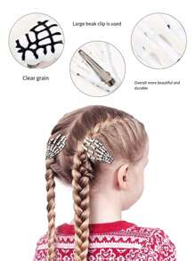 8pcs Halloween Ghost Hand Hair Clips, Dark Punk Exaggerated Hair Accessories, Skeleton Hand Hair Clips, For Halloween Party