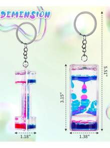 Liquid Motion Bubbler Keychains For Kids -Liquid Timer For Stress Relief, Calming Toys- Fidget Keychains For Gifts And Party Favors -Mesmerizing Sensory Toys (Set Of 3 / 1)