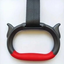 One Pair Of Adjustable Gymnastic Rings Set, Home Gym Equipment, Pull-Up And Stretching Exercise Rings, Spinal Traction, Early Education Exercise, With Metal Buckle Mounting Method - Black+Red - View 5