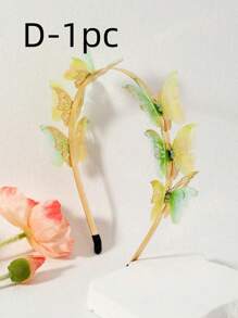 3 piezas Diademas elegantes con decoración de hojas y pedrería - Dorado - Ver 18