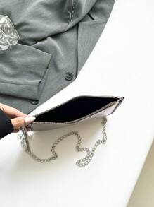 Ladies' Vintage Gun Color Faux Metallic Commute Envelope Crossbody Bag,With Beaded Chain, Funky, Punk & Bag For Street Wear - Bronze - View 6