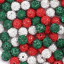 20 hạt đất sét pha lê 10mm cho Giáng sinh & Halloween Hạt bóng disco Hạt đất sét polymer Đá quý kim cương pha lê tròn Hạt làm đồ trang sức Vòng tay Hoa tai Hạt trang trí Halloween & Giáng sinh - Bóng khoan gốm - Xem 10