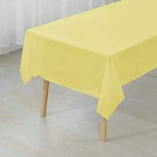 2pcs Plastic Disposable Table Cover, Minimalist Solid Color White Disposable Tablecloth For Party,