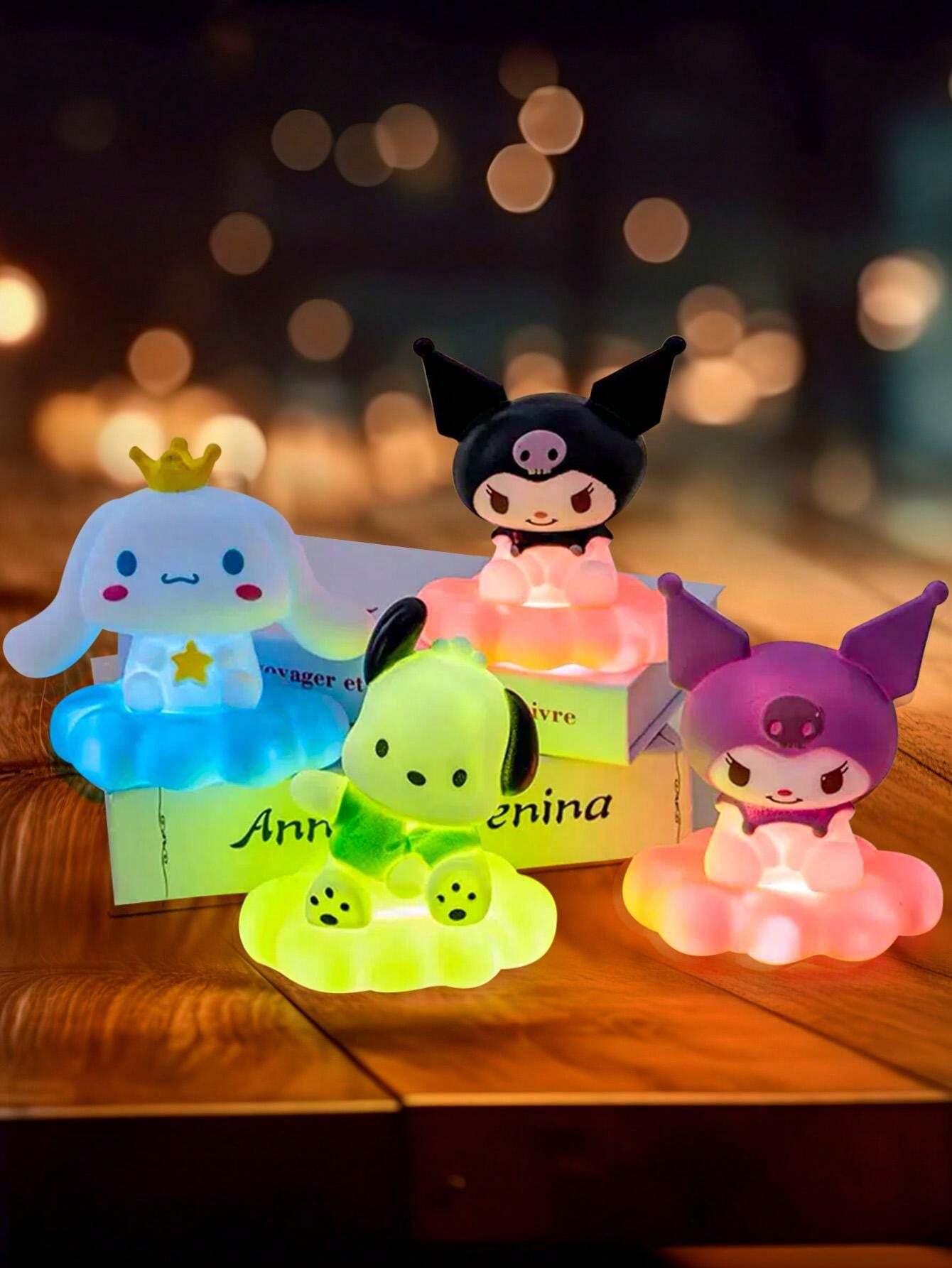 1Pc Sanrio Kuromi Cinnamoroll Pochacco Pom Pom Purin Kawaii Night Light 