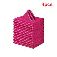 8/16/24pcs Napkins, Wedding Napkins Bulk, Decorative Elegant Dinner Napkins Square Table Napkins Decor, Silky Satin Cloth Napkins For Restaurant Banquet Graduation Party(43*43cm/17*17in) Back To School - Hot Pink - View 9