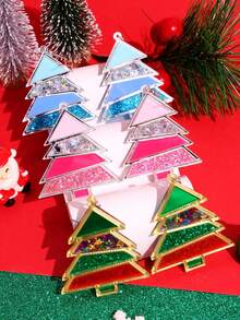 1 Cặp Hoa tai gương Acrylic hình cây thông Noel hoạt hình dễ thương, Quà tặng trang sức ngày lễ cho phụ nữ - Nhiều màu - Xem 9