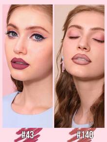 Misslyn Bộ 2 bút kẻ viền môi lâu trôi. Bút kẻ viền môi dạng gel có thể thu gọn, độ bám màu cao, tạo hiệu ứng mượt mà cho lớp trang điểm tự nhiên, màu sắc lên chuẩn, lớp viền môi lì mịn như nhung, không lem. - 140+43 - Xem 2