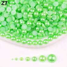 2mm,3mm,4mm,5mm,6mm,8mm,10mm,7 Sizes Non-AB Normal Colors Flat Back Half Round Pearls, Multi Colors Crystal Gems Non Hot Fix DMC Jewelry Rhinestones Beads Stones Diamond 3D Pattern Design Accessories Glitter Manicure Decal Decorations For Clothes,Bag,Shoes,Cups,Phone Covers,Handicrafts,Diy Trim. - Non-aB Colors - View 15