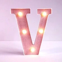 1pc 6.3inch Creative Pink Luminous A-Z Letter Light,Number Shape Light,Battery Powered Alphabet Light, Home Decor Letter Lamp,Room Decor Letter Shape Night Light,Bedroom Decor, Wedding Decor, Party Decor, Birthday Decor,Home Desktop Decoration Alphabet Light,Valentine's Day Decorative Lights