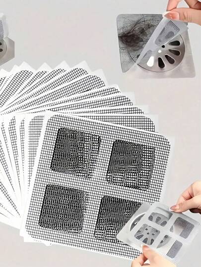 50pcs Shower & Bathtub Hair Catcher - Easy To Use, Drain Filter Stickers, Disposable Drain Covers, Suitable For Shower, Sink, And Laundry Room, Easy To Stick, Hair Stopper Drain Cover, Disposable Drain Filter, Bathroom Hair Catcher Plug, Drain Cover, Kitchen Sink Filter, Disposable Shower Drain Hair Collector, Floor Drain Filter Stickers, Hair Stopper For Bathroom Bathtub, Bathroom Accessories Home Bathroom Decor Fall Decor Back To School