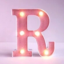 1pc 6.3inch Creative Pink Luminous A-Z Letter Light,Number Shape Light,Battery Powered Alphabet Light, Home Decor Letter Lamp,Room Decor Letter Shape Night Light,Bedroom Decor, Wedding Decor, Party Decor, Birthday Decor,Home Desktop Decoration Alphabet Light,Valentine's Day Decorative Lights