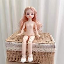 Muñeca de moda BJD de 11,81 pulgadas, muñeca bonita con maquillaje, articulaciones removibles, desnuda OB11, regalo de DIY para niña, muñeca Kawaii de dibujos animados de animación 3D con rostro de ojos verdaderos y disfraz, regalo de sorpresa de cumpleaños, Navidad, Año Nuevo