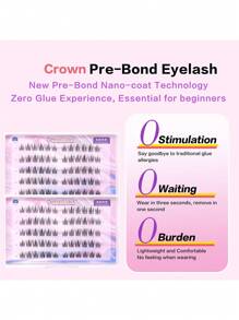 60/120 piezas Pestañas individuales con autoadhesivo tipo C, sin necesidad de pegamento, extensiones de pestañas naturales y suaves de 10-13mm, duraderas, regalo para mujeres y niñas, gran capacidad y pestañas postizas coreanas