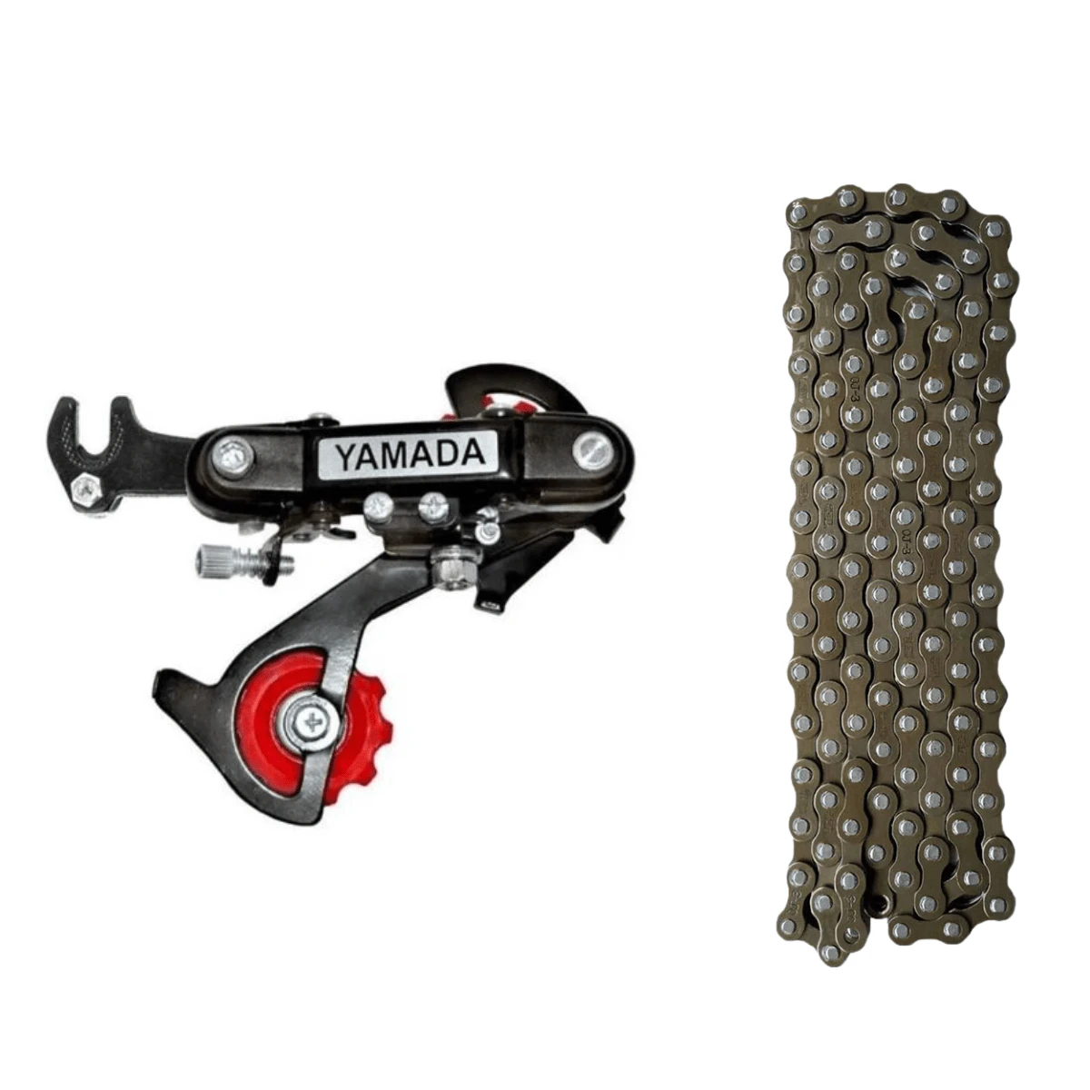 Rear Derailleur Kit With Yamada 7v Hook And 116-Link Chain, Thin 7 Speeds For MTB Bike, Rim 26-29 - màu đen - Xem 1