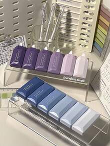 6 件装渐变隐形修正带便携式学生文具用品 - 多色 - 查看 4