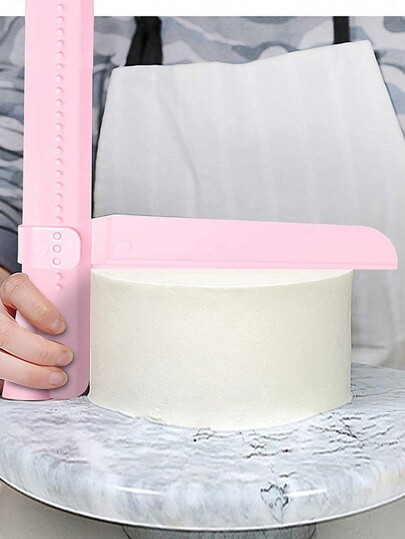 1pc Plastic Adjustable Height Cake Smoother, Butter Scraper, Baking Tool For Smoothing Cake Surface