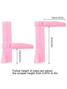 Raspador De Mantequilla, Herramienta De Horneado Para Alisar La Superficie De La Torta, Altura Ajustable De Plástico, 1 Ud. - Rosa - Ver 4