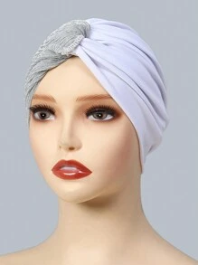 1pc Phụ kiện Abaya cho phụ nữ Khăn trùm đầu màu trơn Khăn trùm đầu Khăn xếp Hijab Băng đô Hàng ngày Khăn trùm đầu Quần áo che mặt - A - Xem 16