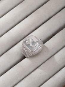 1 chiếc nhẫn hở mạ vàng 18K thời trang hip hop đính đá toàn bộ hình chữ cái tiếng Ả Rập dành cho nữ (chỉ có chữ cái tiếng Ả Rập) - Bạc - Xem 21