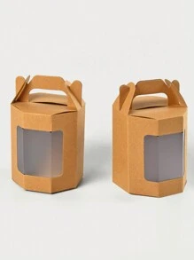 [10pcs/5pcs/1pc] 简约透明窗口牛皮纸八角礼盒、礼品展示盒、可爱折叠花礼盒、礼品包装盒、小雕像展示盒、珠宝透明窗口礼盒、口红和化妆品礼盒、生日礼盒，适用于情人节派对、返校季、生日派对、万圣节派对、圣诞派对、感恩节派对、送给家人和朋友的礼物 - 八角形手提禮品盒 - 查看 11