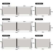 Froadp Side Awning Privacy Screen Balcony Extendable Vertical Awning 100% Polyester And Aluminum Support Privacy Wall Opaque UV Protection Side Roller Blind With Handle For Balcony And Terrace - Light Grey - View 2