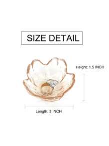 1pc Flower Ring Dish Jewelry Tray, Small Glass Jewelry Dish For Women, Room Decor Trinket Tray For Earrings Necklaces, Wedding Engagement Ring Holder Dish, Key Dish Jewelry Plate Bowl Gift Back To School