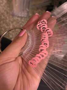 2 件圆形指甲油凝胶颜色标签，防水编号指甲贴纸，具有纯色或激光饰面，非常适合 DIY 美甲、美容用品。