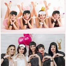 15 Stücke Brautjungfer Bademantel Set mit 5 Stücke Schlafmaske, 5 Stücke Elastikhaarbänder und 5 Stücke Brillen für den Hochzeitstag, Hochzeitsvorbereitungen, Junggesellenabschiede, Cosplay, Kostümpartys, Aufführungen