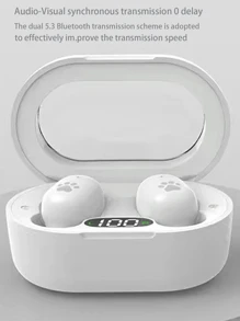 Great Wall E8s Bluetooth Headphones Wireless Headphones In-Ear Headphones Hearing Aid Stereo Fone TWS With Microphone For All Smartphones - 白色 - 查看 5