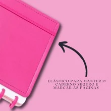 Smart Notebook Hardcover In Leatherette Notes Planning Notes Ruled Disc Cute Stationery - Hồng có co giãn - Xem 3