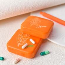 Personalized Portable Travel Pill Box, Waterproof Medication Organizer Suitable For Pocket Wallet Daily Pill Box, Customizable Portable Medicine Vitamin Container, Can Be Placed In Pocket Or Wallet, Safely Store Daily Dose, Reusable Pill Box, Self-Sealing Travel Medicine Organizer With Sliding Lock, For Pills And Small Items - Orange - View 3