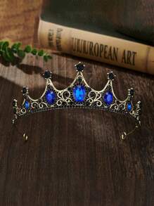 1 件儿童皇冠头饰、伴娘婚礼发饰、韩式婚纱配饰、公主生日皇冠水钻发带，适合生日派对、表演和拍摄，是送给女孩礼物的理想选择 - 彩色 - 查看 19