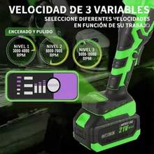 2 Batteries Mini Cordless Grinder Polisher - Green - View 4