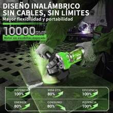 2 Batteries Mini Cordless Grinder Polisher - Green - View 3