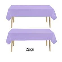 2pcs Plastic Disposable Table Cover, Minimalist Solid Color White Disposable Tablecloth For Party,