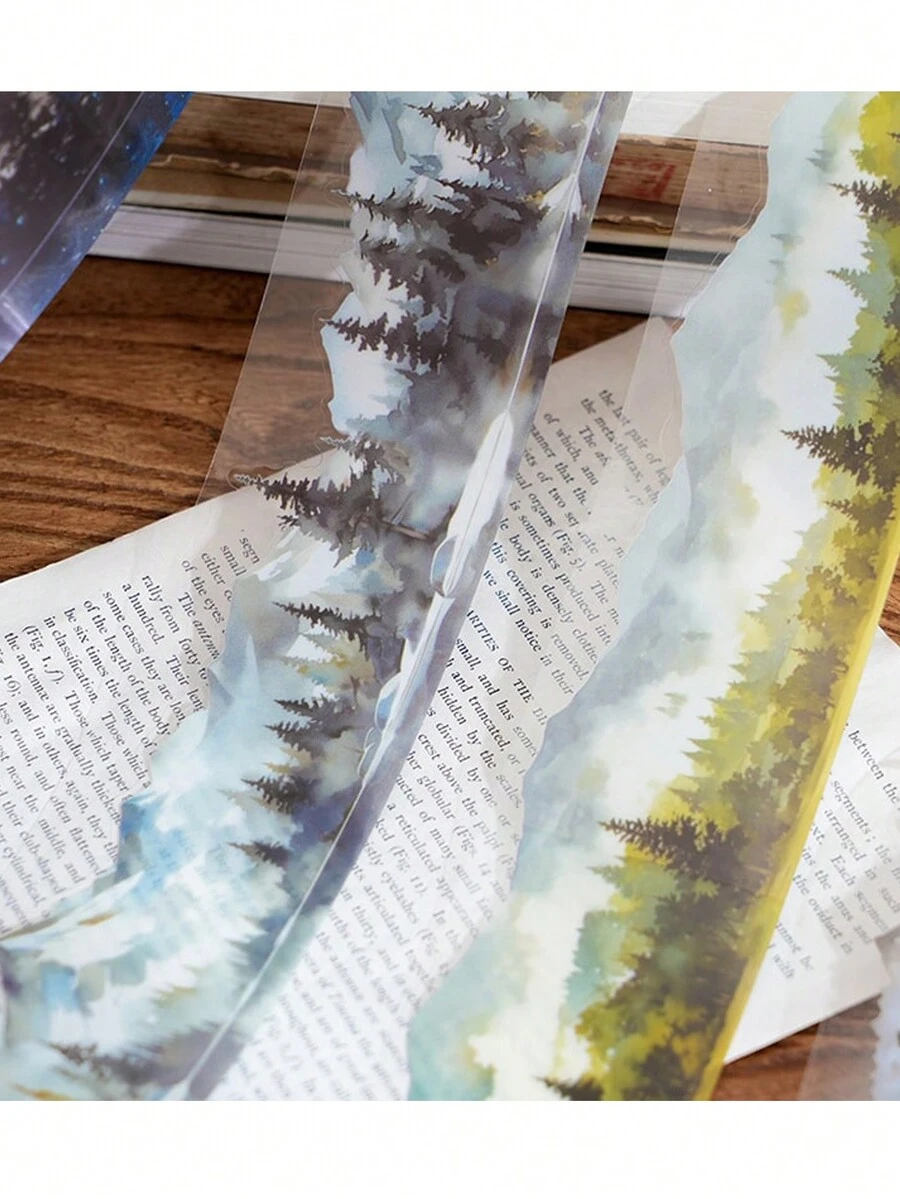 1 件装饰胶带复古山地景观 PET 胶带贴纸 4.5 厘米 * 2 米非常适合子弹日记用品、艺术品、剪贴簿、DIY 工艺品、规划师 6design 可供选择 - 多色 - 查看 1