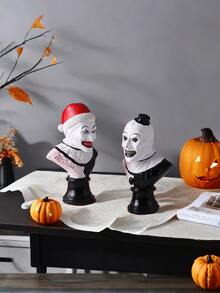 1 件树脂创意万圣节恐怖小丑雕像桌面氛围工艺装饰配件 - 彩色 - 查看 3