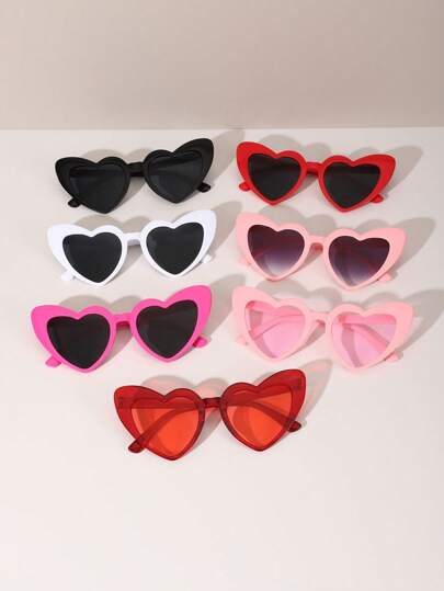 1pc/3pcs/5pcs/7pcs New Fashion Women Heart-Shaped Fashion Glasses For Leisure, Travel, Party, Multi Colors Beach Accessories For Women Glasses Shades Valentine's Day Valentines For Summer Beach Vacation,Outdoor,Travel
