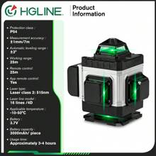 Yofidra 16 Lines 4D Laser Levels 360 Horizontal Vertical Green Line Laser Level Self-Leveling Measure Leveling Tool,Easy To Use And Ideal For Home Renovation & Construction Projects,Essential Tools For DIY Home And Courtyard Renovation - White - View 4