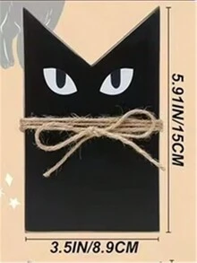 3 件套农舍万圣节装饰套装 - 质朴的木制黑猫和幽灵主题，非常适合分层托盘和斗篷装饰，非常适合家庭、卧室、客厅 - 艺术条纹设计，涂漆饰面 - 彩色 - 查看 6