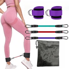 可调节健身踝带、健身房腿部支撑带、腿部力量训练器腿部锻炼器踝环扣男女通用、健身房锻炼、运动器材、健身房器材、锻炼器材、锻炼、健身房配件 - 紫色 - 查看 13