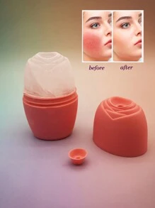 1pc Reusable Ice Ball Massage Roller, Physical Cooling To Reduce Swelling, Shaping, Sunburn Repair, Facial Lifting Massage Tool, Rose Ice Mold Massage, Ice Cube Tray For Facial Care - Multicolor - View 1