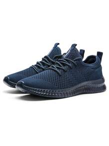DaoLxi Zapatillas de deporte ultraligeras para hombres, zapatos de tenis, correr, con malla, antideslizantes, cómodos, para trabajo, entrenamiento, deporte, con suela transpirable, color azul oscuro - azul oscuro - Ver 7