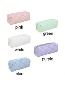 1 个单层纯色铅笔盒，大容量文具收纳袋 - 轻巧、便携、宽敞的存储空间，适用于办公室、学校和旅行必需品，可作为送给朋友的文具礼物