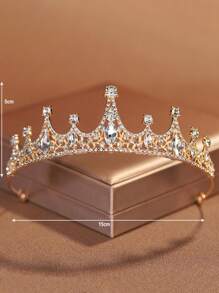 1 szt. Vintage Rhinestone Tiara-królewska korona ślubna dla panny młodej, elegancka księżniczka świąteczna korona kostium opaska na głowę akcesorium do włosów z kryształem, lśniąca korona królowej nadaje się na prezenty świąteczne dla dziewcząt na cosplay i imprezę halloweenową