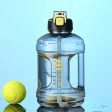 2200ml 励志运动水壶带大容量弹力盖和手柄吨桶大水壶杯适合夏季户外健身 - 多色 - 查看 10